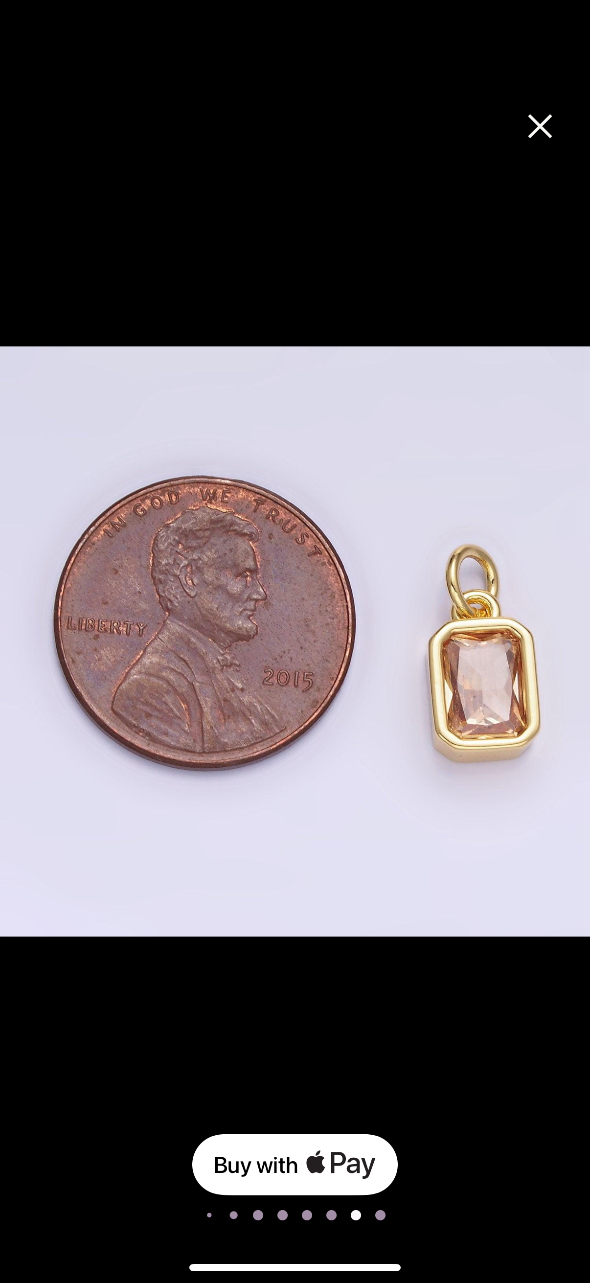 24k gold filled square multifaceted cubic zirconia