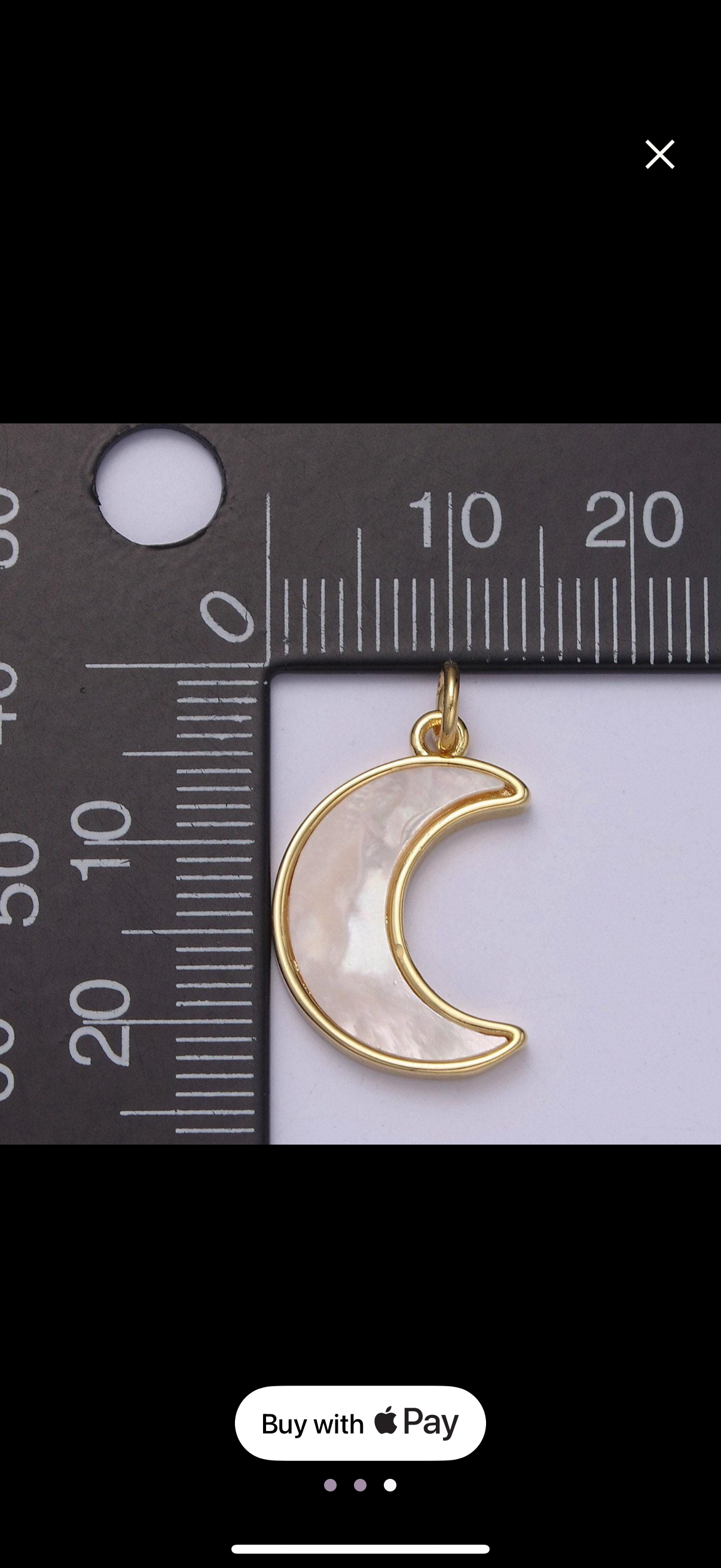 Crescent moon pendant shell pearl moon charm 14k gold filled