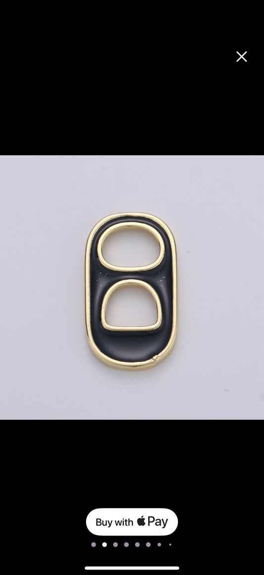 14k gold soda tab, pull tab, can tab pendant charm