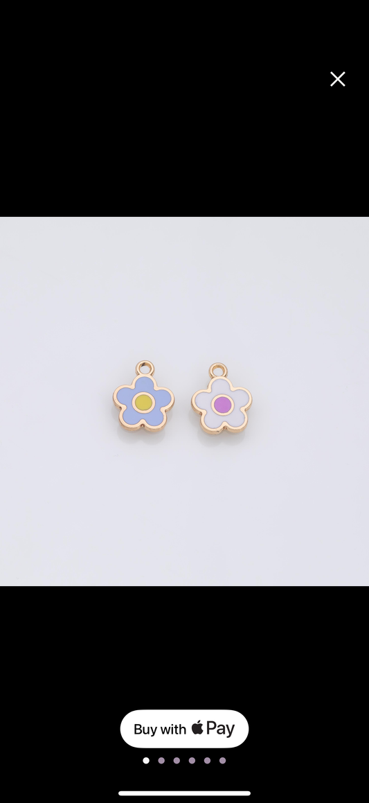 White Flower charm 22k Gold Filled