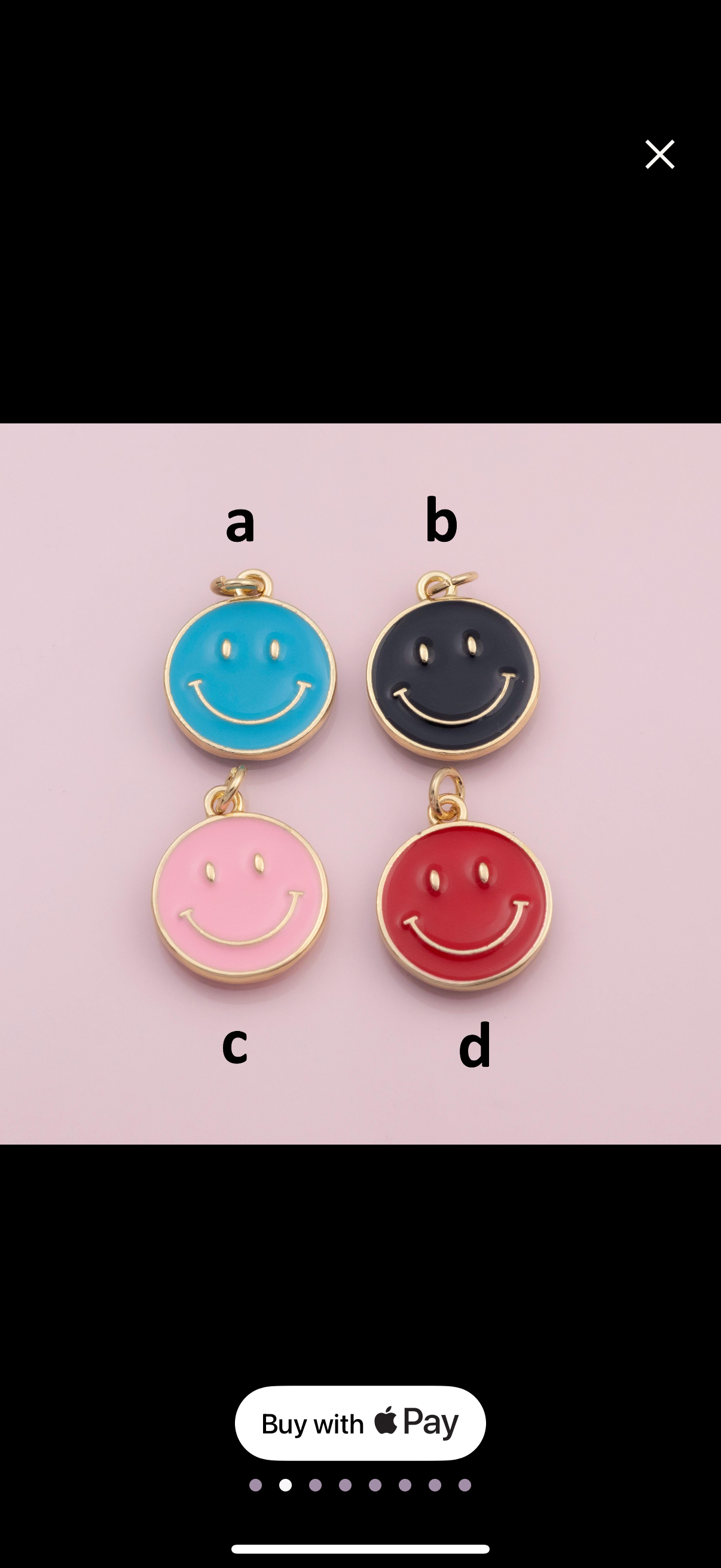 Smiley charm 18k Gold Filled