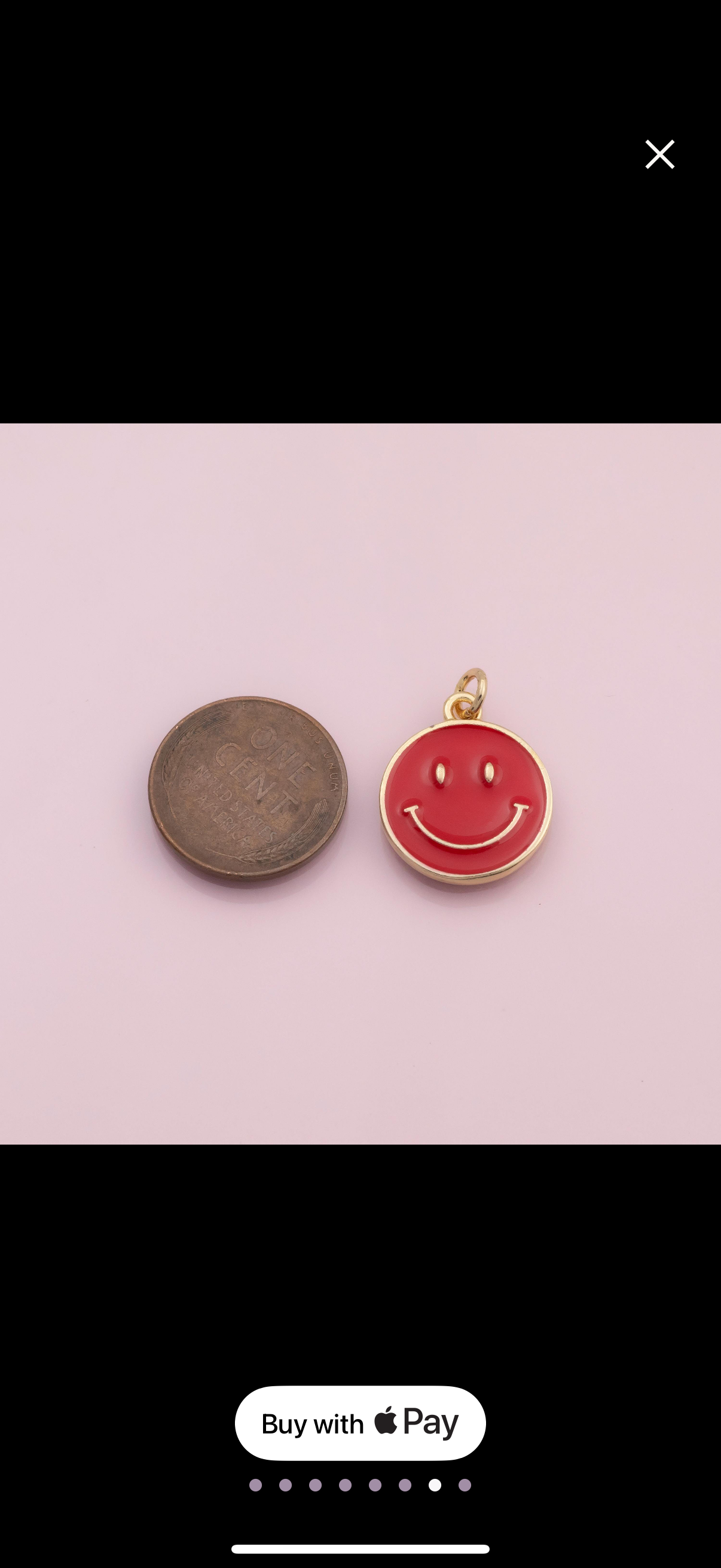 Smiley charm 18k Gold Filled