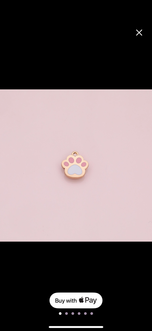 Dog paw charm 22k Gold Filled
