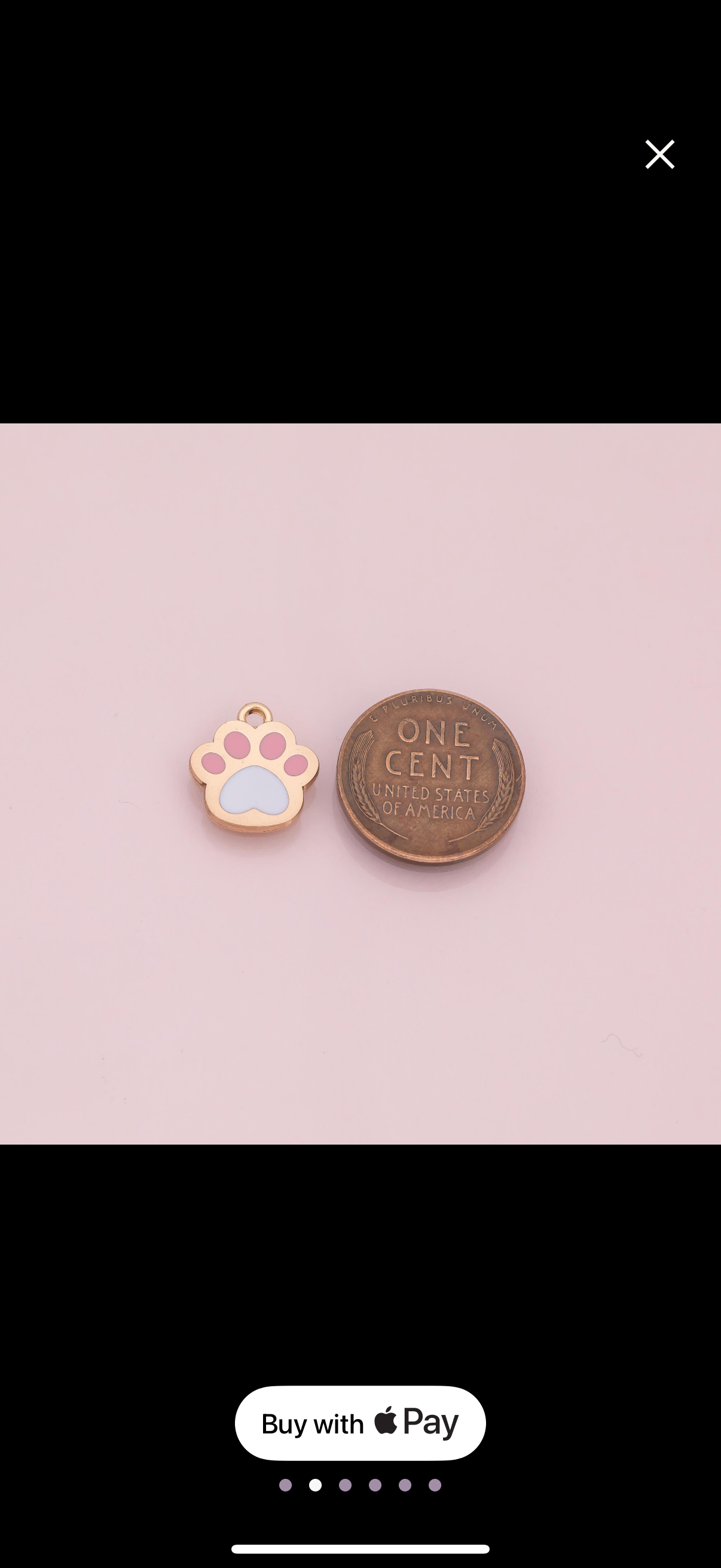 Dog paw charm 22k Gold Filled