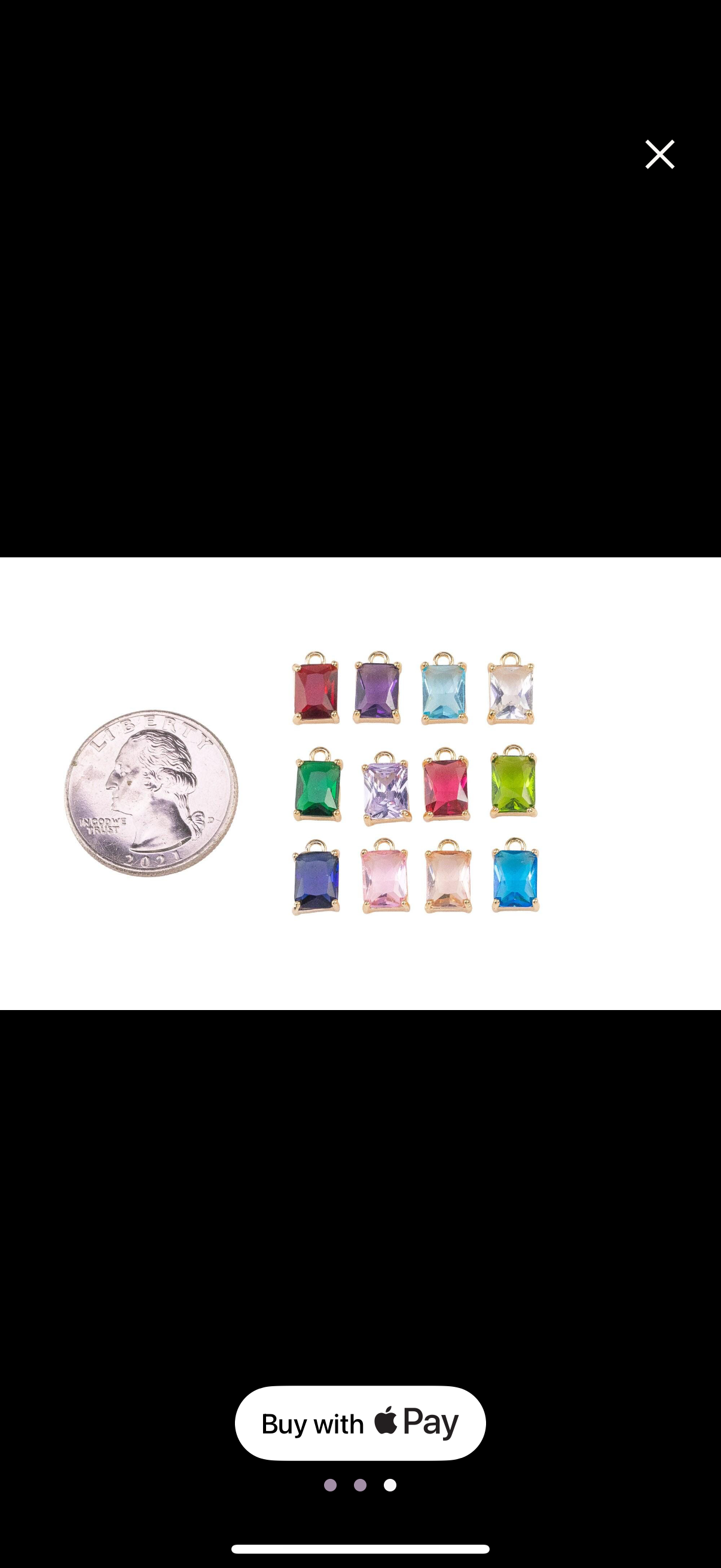 birthstone charms - rectangle made in usa  14/20 gold filled 6x8mm