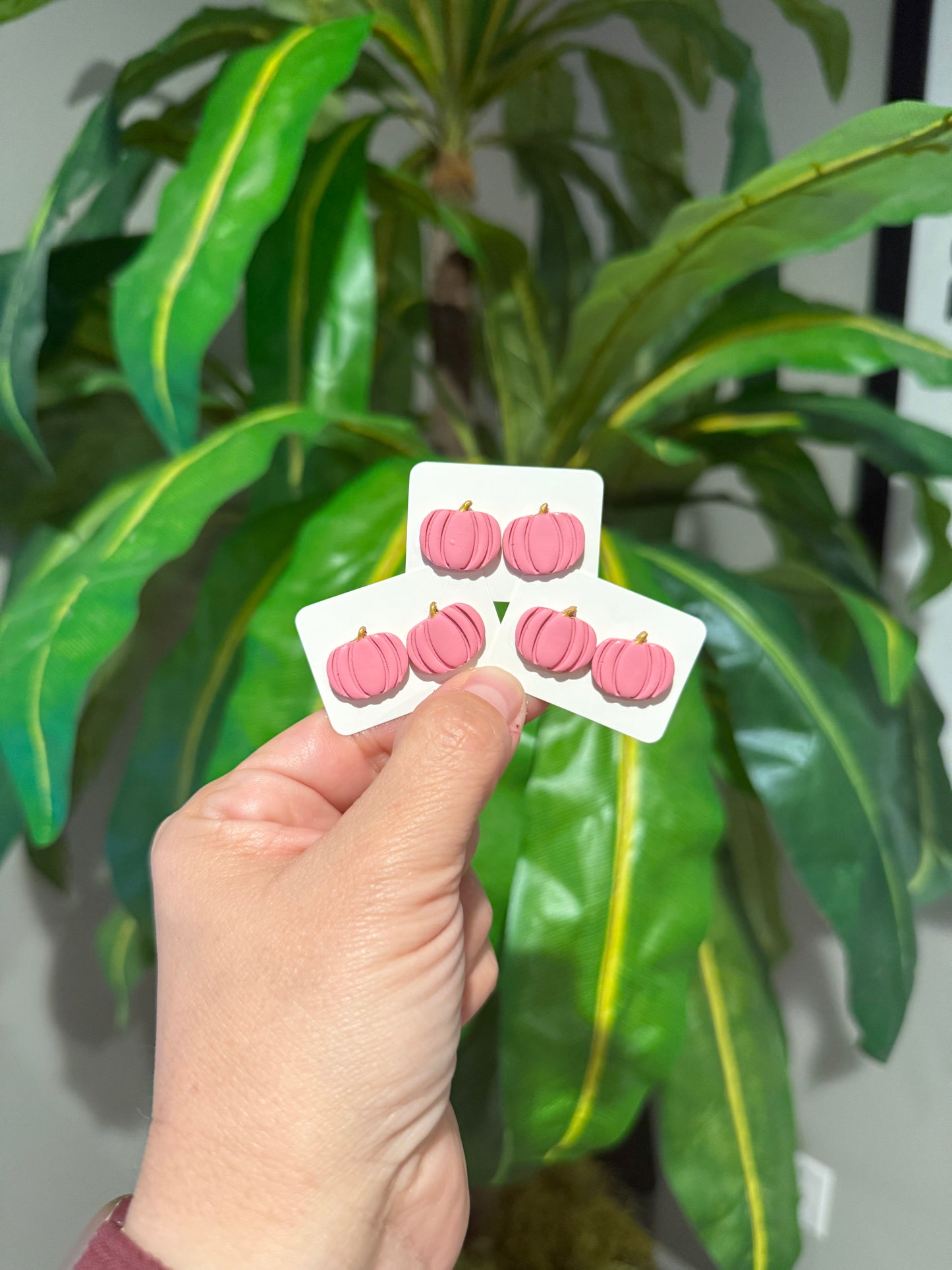 Pink Pumpkin Studs (sold individually)