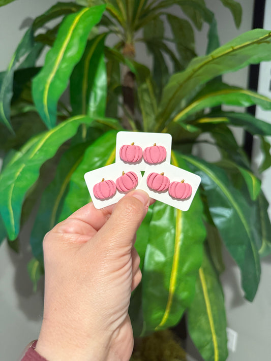 Pink Pumpkin Studs (sold individually)